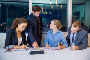 business people talking meeting table