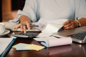 entrepreneur working with bills 1