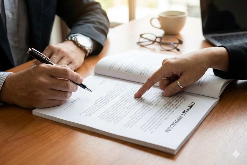Firma de un acuerdo legal entre empresa y trabajador para la devolución de sobrepagos recibidos por error