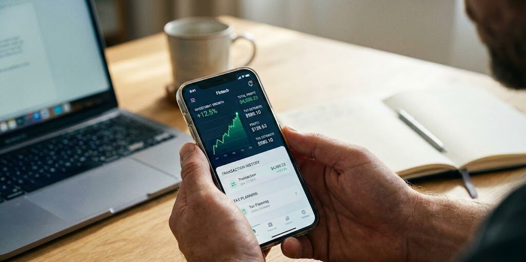 Verificación de ganancias y cálculo de renta mediante aplicación digital financiera.